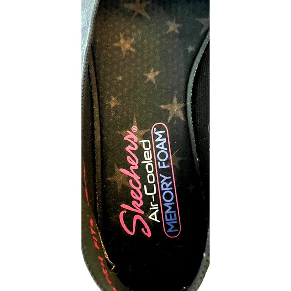 Skechers Cleo Bewitch Black Slip On Stretch Fit Memory Foam Ballet Flats Sz 7 - Picture 4 of 15